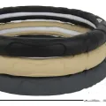 Coperchio del volante nero in pelle di agnello 38mm