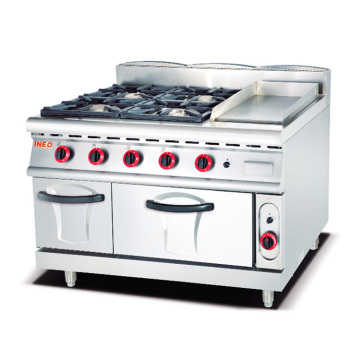Commercial Stainless Steel Kitchen Equipment: Gas Range Griddle with Oven