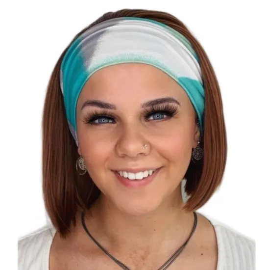 Good quality Machine made Straight Short Bob hair ice silk Headband wig With Scarf non lace synthetic hair wig for black women