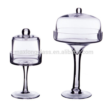 Handmade Glass Cake stand with dome