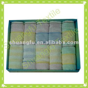 100 cotton boxed gift towels stripe gift towel boxed