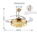 Modern decorative fan light silent led ceiling fan