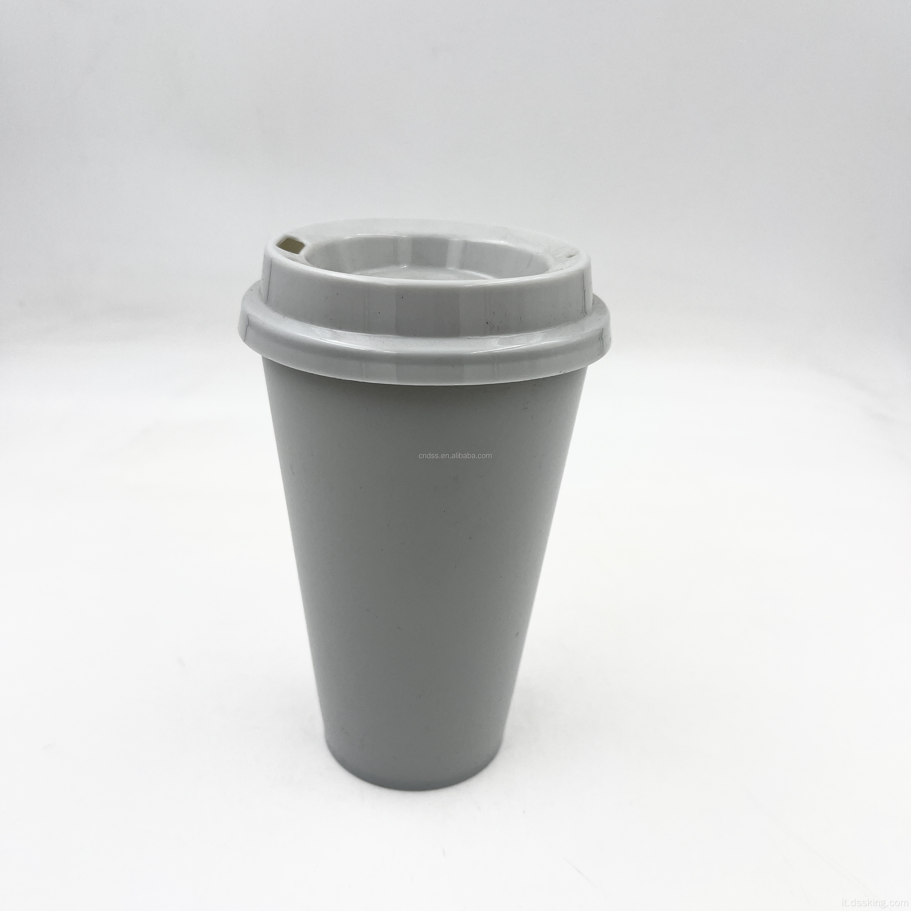 Tazza da viaggio a doppia parete pp 16 once da 500 ml di tazze di caffè riutilizzabili con coperchi