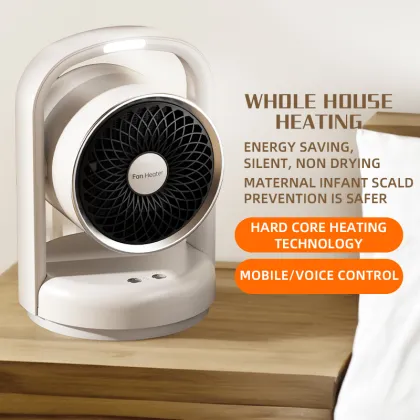 1500W Portable Desktop Mini Air Heater with Speaker and Light