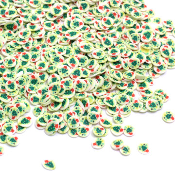 Wholesale 5MM Polymer Slice Polymer Caly Round Slice Shape Sprinkles With Miniature Christmas Tree For Slime And Nail Art