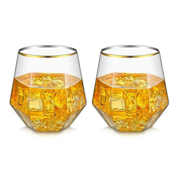 Stemless Diamond-Shaped Reusable Wine Glasses - Affordable Dinnerware Set for Weddings and Parties
