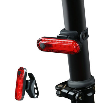 Portable Bike Accessories: Red LED USB Rechargeable Rear Light with 4 Modes