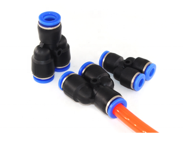 Py Series 3-Way Equal Y-Shape Tee Union Plastic Tube-to-Tube Adaptor for Pneumatic Air Pipe Connectors and Fittings