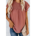 Short Sleeve Tops Women Blouse Shirt Chiffon bilayer