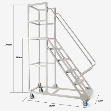 Mobile Platform Ladder Warehouse Six-step Climbing Ladder