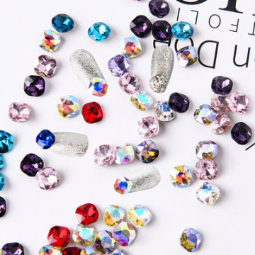 6MMx6MM/8MMx8MM Glass Crystal Rhinestone in White Rainbow and AB Colors for Nail Art