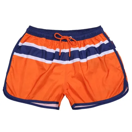 Peach Skin Stripe Quick Dry Swimming Shorts