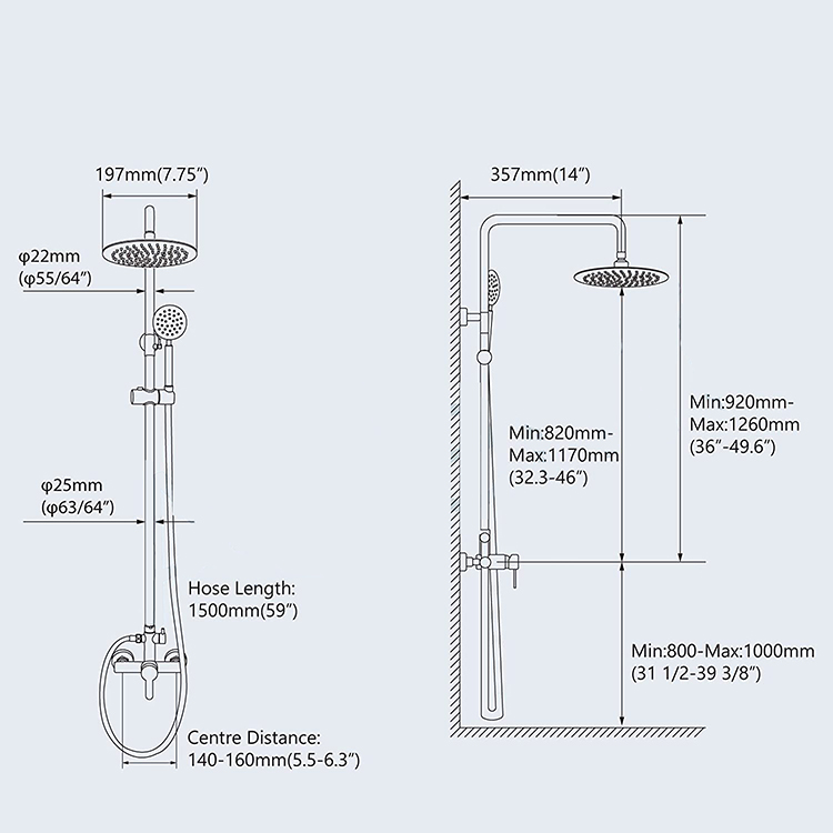 Bathroom Tap Shower Set with Hand Shower