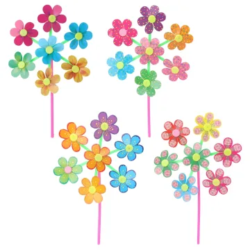 Flower Pattern Spinner Wind Windmill Kids Children Toys Garden Yard Decoration Dropshipping