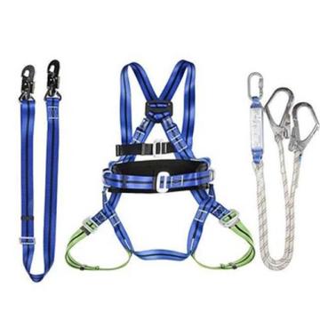CE Standard Full Body Belt with 3D-Ring, Double Lanyard Climbing Safety Harness