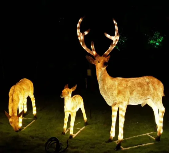 Outdoor FRP Garden Deer Lights