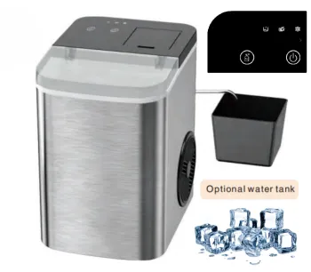 High Capacity Portable 1.8L Stainless Steel Ice Cube Maker with Optional Water Tank for Commercial Use