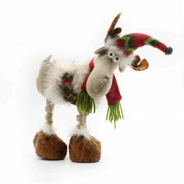 A standing elk plush toy for Christmas