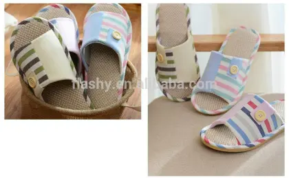 Wholesale linen women slippers linen embroidered slippers indoor 2016