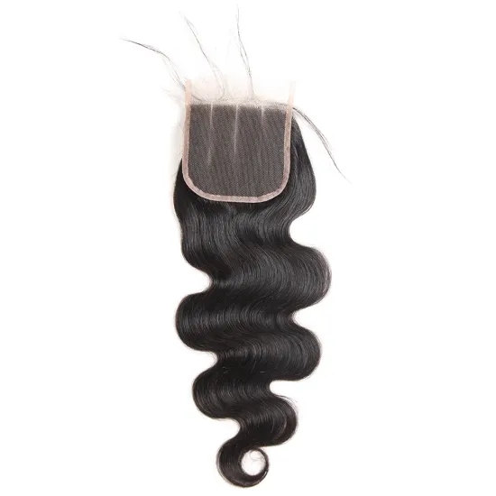 Wholesale 10 12 14 16 Inch Virgin Human Hair 4x4 5x5 6x6 7x7 Natural Color Body Wave 4*4 Transparent Lace Closure