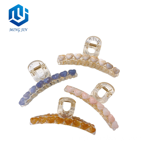 Simple Sweet Elegant Wholesale Korea Women's Acetate Heart Hair Claw Clip