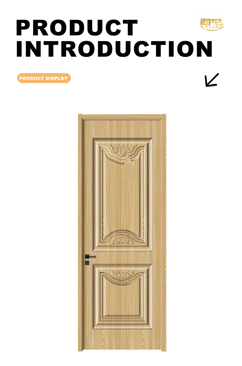 Light Ash Carved Line Household Interior Door X