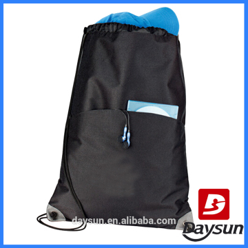 Profiles drawstring cinch bag printed front pocket