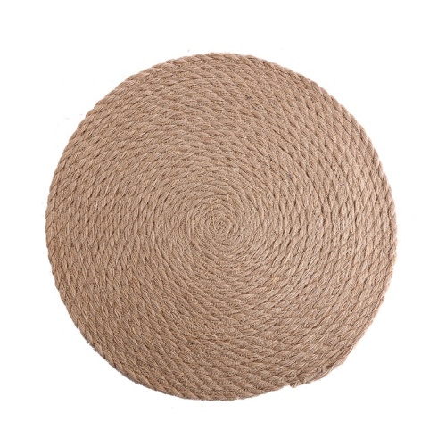 Round rattan placemat for table