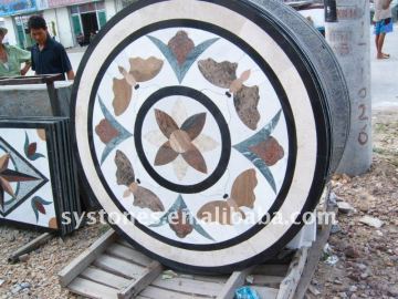 onyx round marble floor medallions hotel lobby patten design