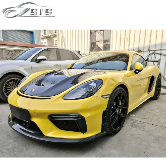 718 Front Bumper - Fit for POR 718 Cayman to GT4 Style DRY Carbon Fiber Body Kits