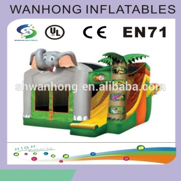 Certification Double stitching inflatable slide, inflatable bouncy castle with slide