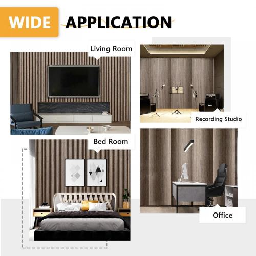 Natural wood slat panel Office Use 3D Soundproof Slat Wall Acoustic Panel Supplier