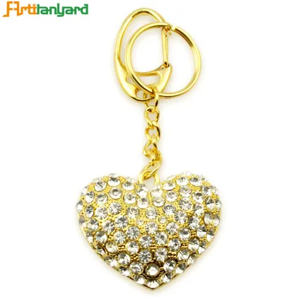 Custom Logo Metal Heart Shaped Keychain