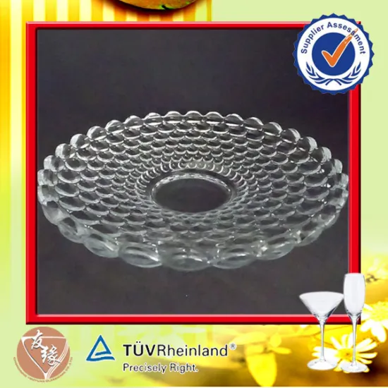 China hot sale glass large beaded charger plates