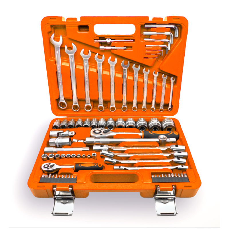 77pcs Set de enchufe completo estuche naranja