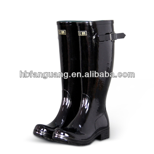 Sexy Ladies Rubber Boots With Zipper