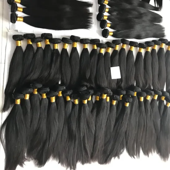 100% Bone Straight Double Drawn Human Hair Bulk Vendors, Remy 10A Bone Straight Super Double Drawn Human Hair With Closure
