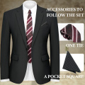 WYWK 2 Piece Men's Suit Wedding Business Party-Black-XXS