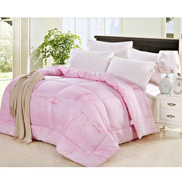 Printing 0.7 D and white duck feather filling Microfiber quilts for EU and USA markets