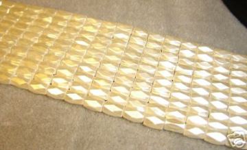 Gold Hematite 18 Faced Tube Beads 5X8MM Grade AB