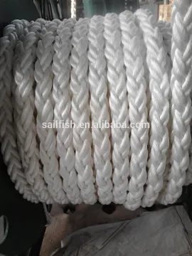 32mm,48mm,64mm,70mm and 72mm polyester 8 strand mooring rope