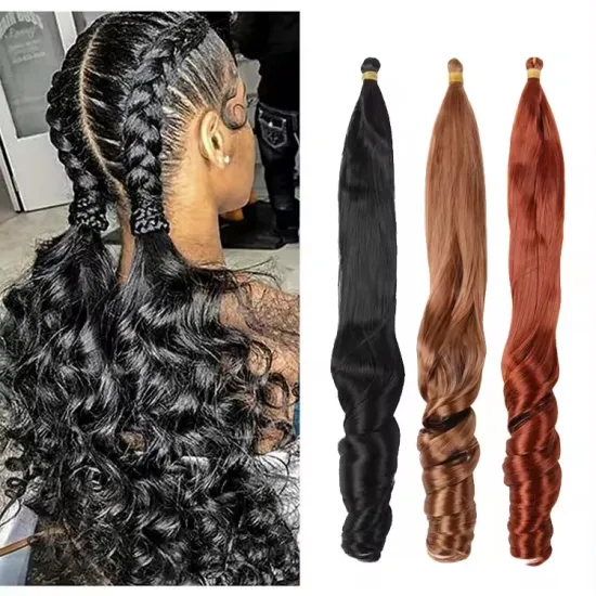 150g Large Inventory Straight, Loose Wave, and French Curly Synthetic Hair Extensions in Spiral Curl Patterns: Bulk Braiding Hair Options