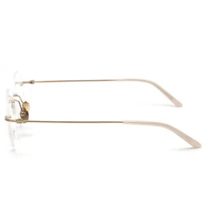 2023 Trendy Titanium Myopia Optical Glasses: Frameless, Round Design