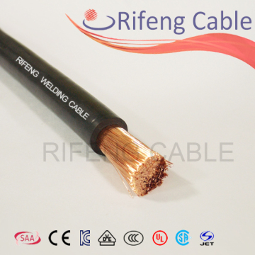 Bare Copper flexible fully annealed 600 Volt Black jacket Welding Cable