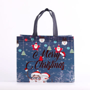 कस्टम क्रिसमस प्रिंटिंग टुकड़े टुकड़े में नॉन बुने हुए शॉपिंग बैग