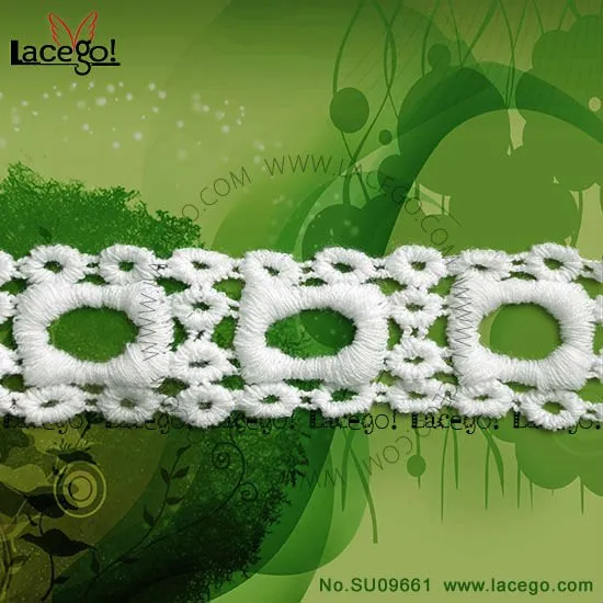 white cotton embroidery lace trim yard wholesale