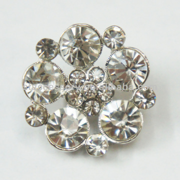 24mm Flower Silver Rhinestone Clear Crystal Button: Unique Button for Fashion and Crafting Projects