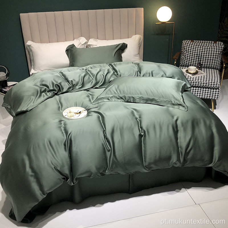 Conjunto de cama de folha de cama tencel sólida