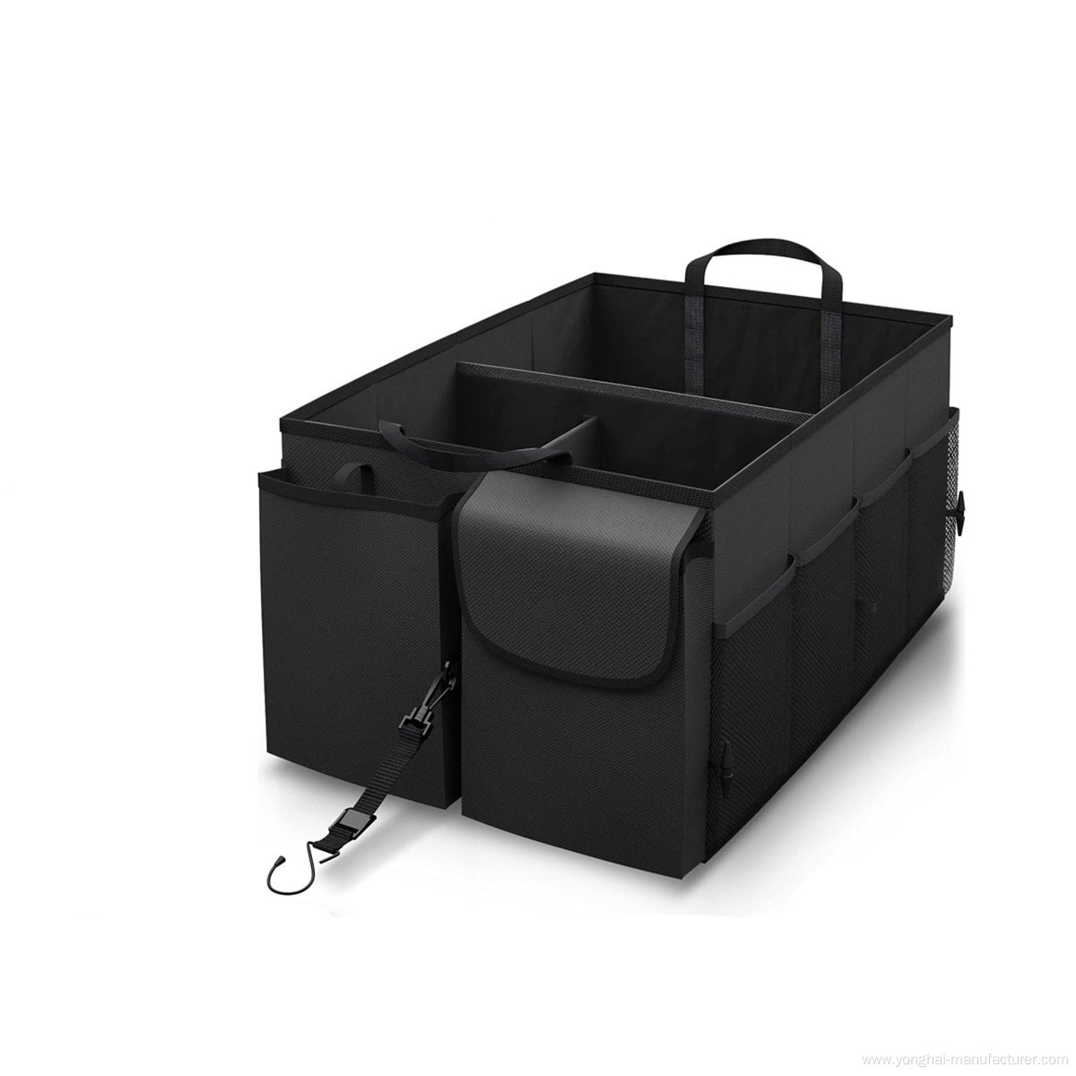 Folding rear seat car manager storage box