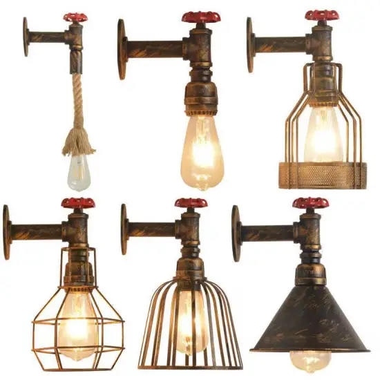 Nordic Vintage Metal Wall Lamp for Indoor Edison Bulbs